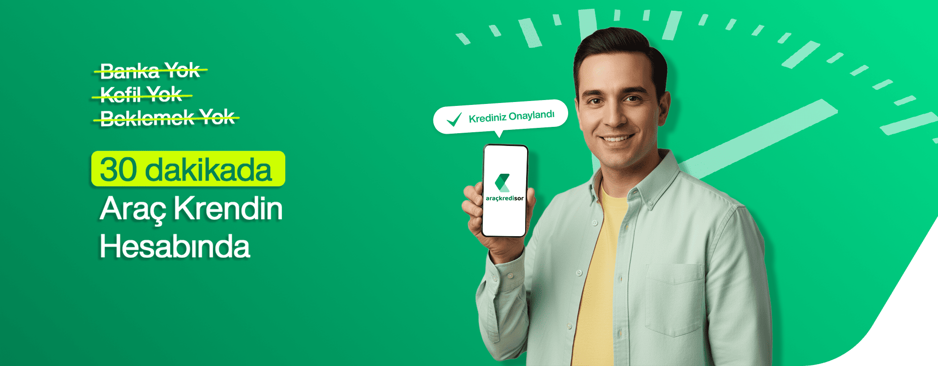30 dakikada Araç Kredin Hesabında